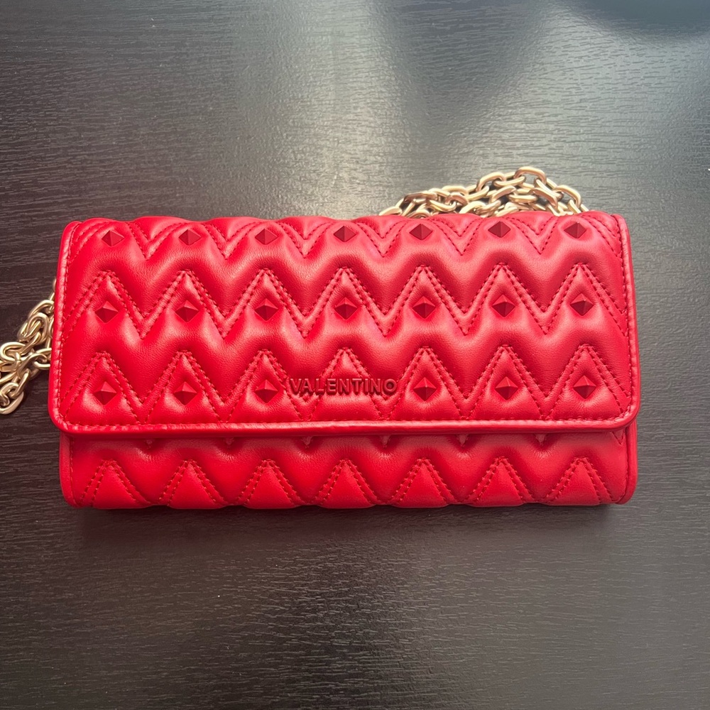 Valentino By Mario Valentino Scarlet Quilted Wristlet